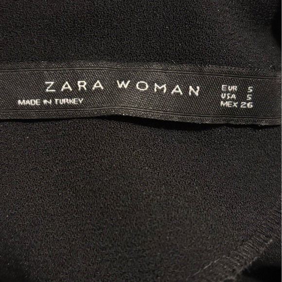 Zara Black Midi Dress with Fringe Hem Small - Picture 2 of 9